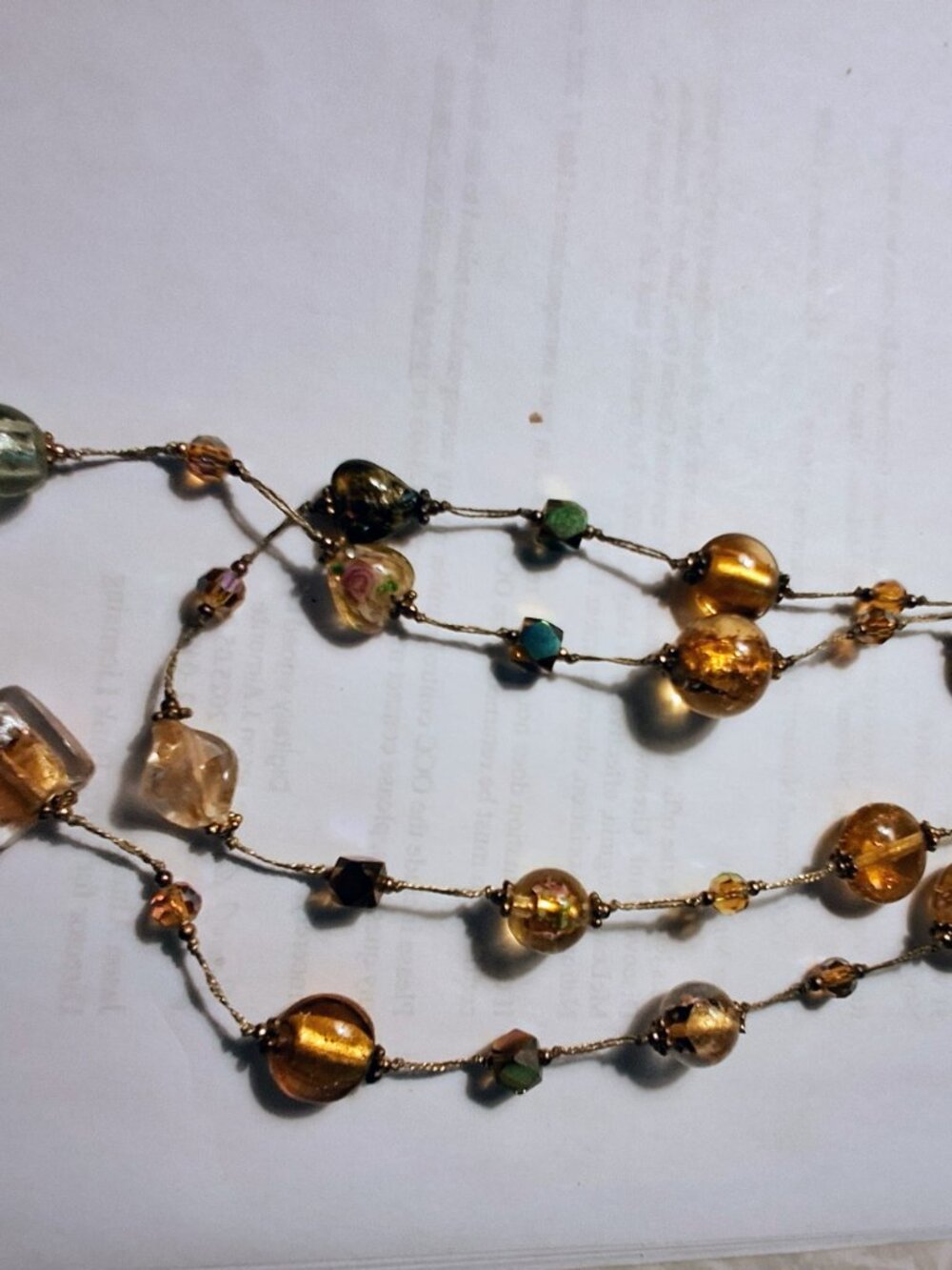 Vintage Murano Art Glass Lampwork Station Necklace